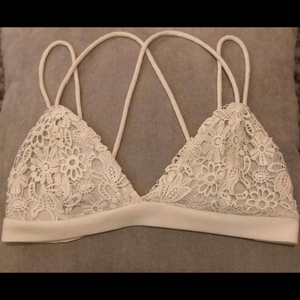 Cream Bralette with Lace Accents